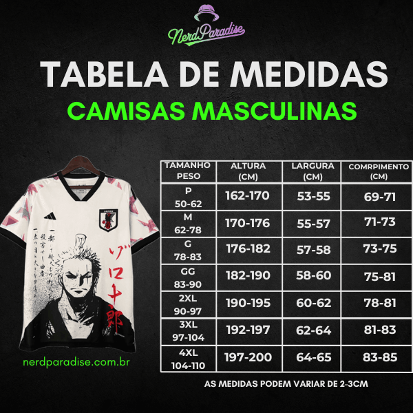 Camisa Japão Roronoa Zoro 2024/2025 - Edição Especial Torcedor Masculina | Nerd Paradise