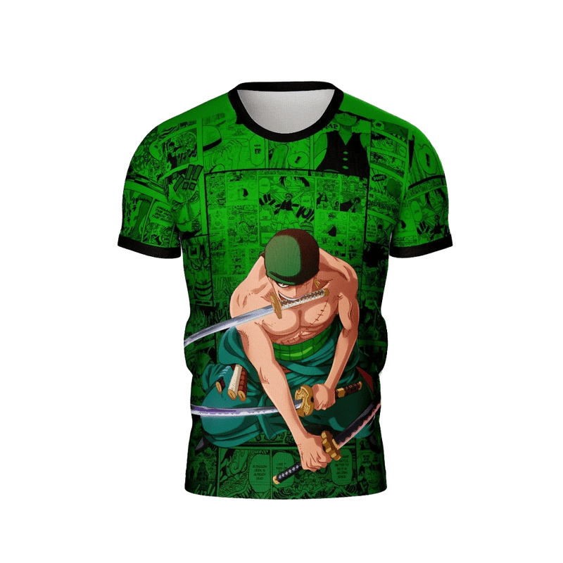 Camiseta One Piece - Roronoa Zoro Verde Full Desenho Animado | Nerd Paradise