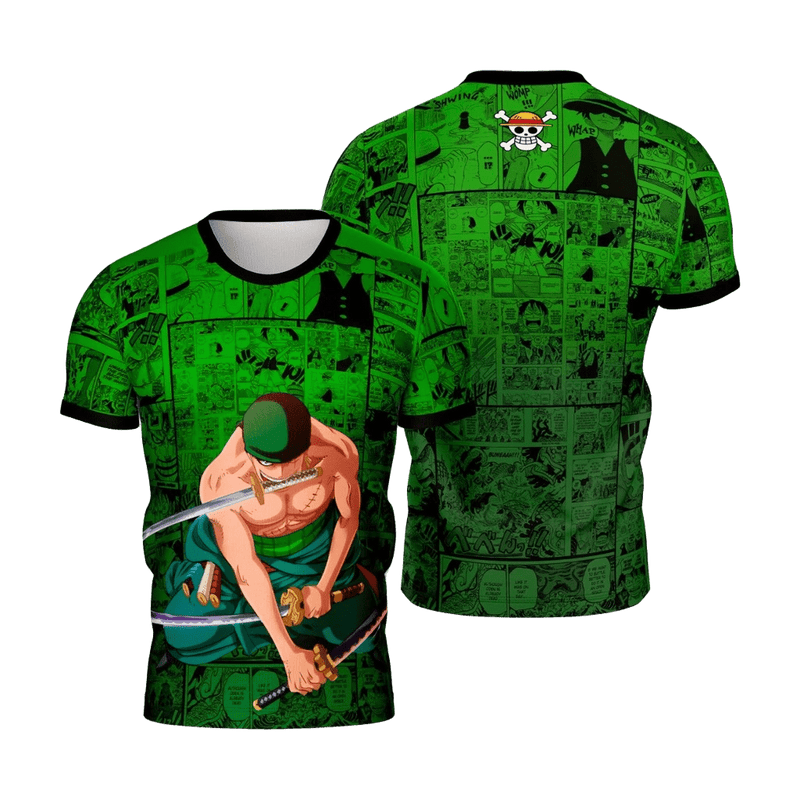 Camiseta One Piece - Roronoa Zoro Verde Full Desenho Animado | Nerd Paradise